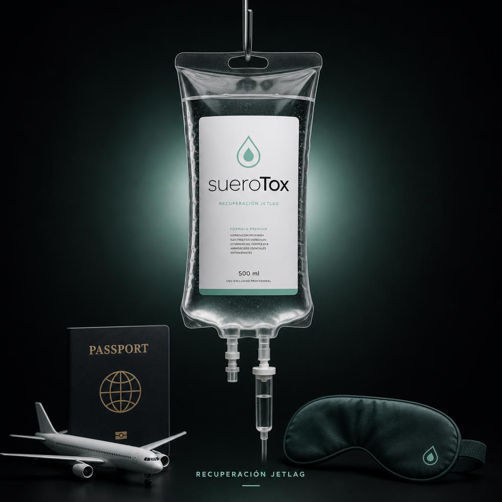 Recuperación Jetlag — suero IV a domicilio en Medellín
